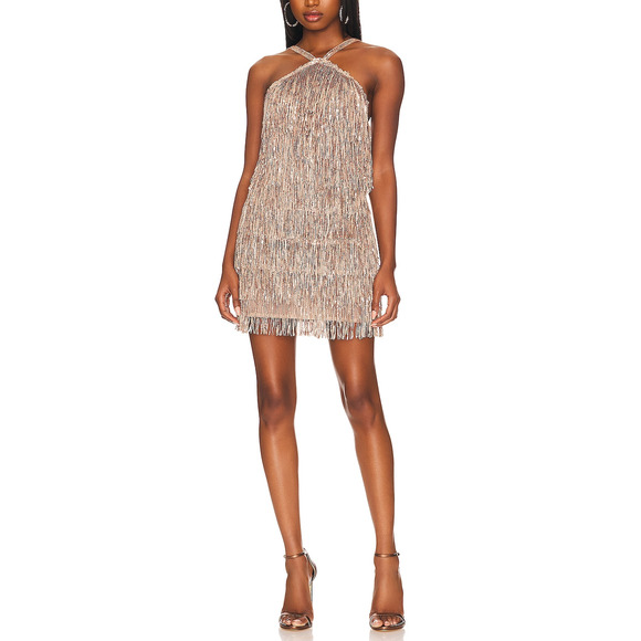 Bronx And Banco 'Isle' Gold Polyester Mini Dress Size S